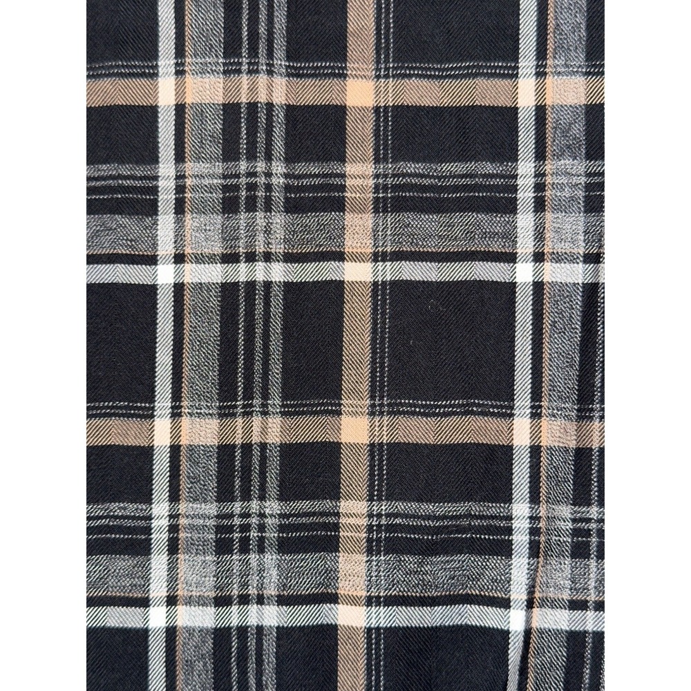 Perry Ellis Mens XXL Black & Beige Plaid Long Sleeve Button-Down Cotton Shirt - Picture 4 of 4